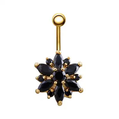 Fashion Zircon Decorative Body Piercing Jewelry for Women Copper Micro-Set Floral