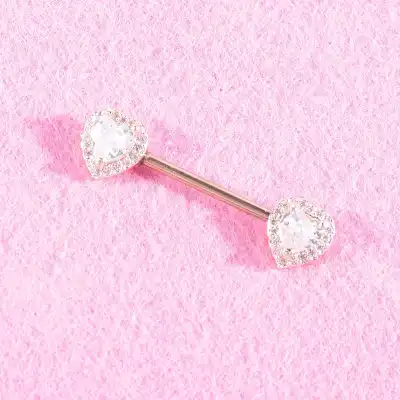 Fashion Heart Shape Zircon Decorative Stainless Steel Body Piercing Jewelry