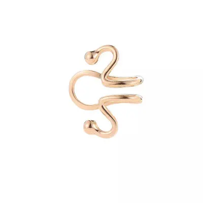 Women Simple Solid Color Curves Shaped Design Fashion OL Metal Geometric Ear Clip
