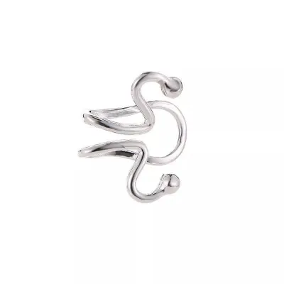 Women Simple Solid Color Curves Shaped Design Fashion OL Metal Geometric Ear Clip