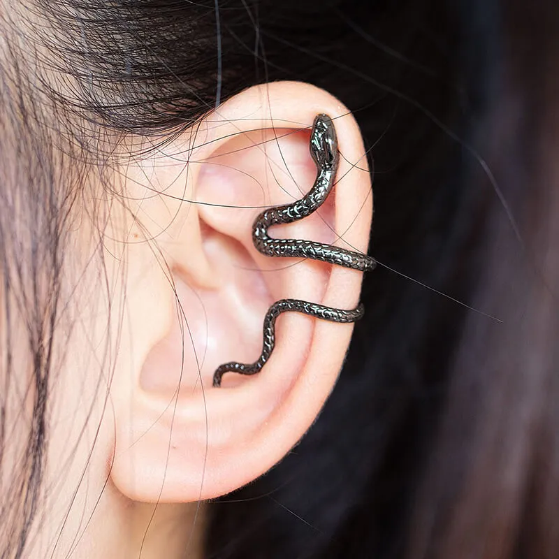 Women Unique Snake Shaped Design Ear Clip Copper Unisex