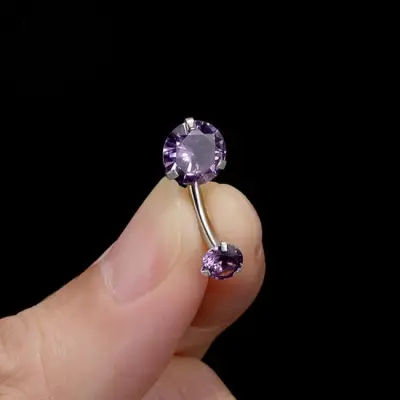 Women Fashion Solid Color Zircon Decorative Navel Nail
