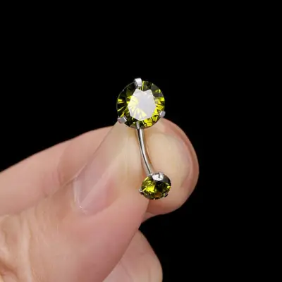 Women Fashion Solid Color Zircon Decorative Navel Nail