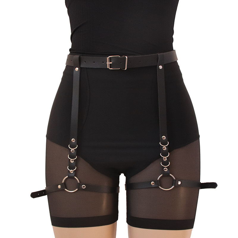 レッグウェア tt428648 Wholesale Harajuku Style PU Adjustable Belt Leg Thigh Ring