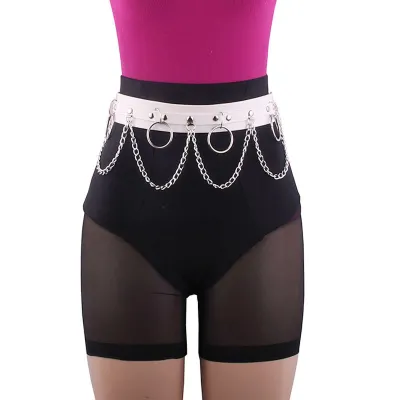 Women Punk Style Rivet And Chain Waist Chain