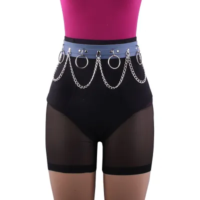 Women Punk Style Rivet And Chain Waist Chain