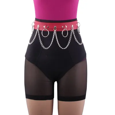 Women Punk Style Rivet And Chain Waist Chain