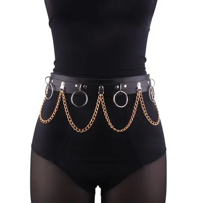 Women Punk Style Rivet And Chain Waist Chain