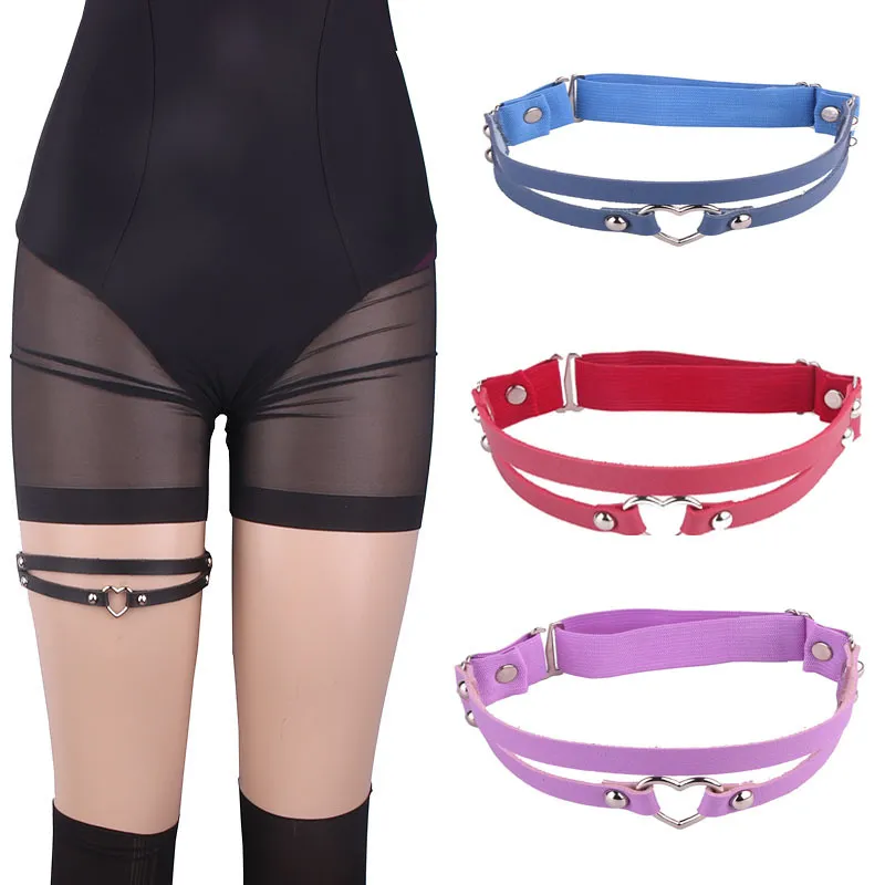 Punk Style Heart Shaped Elastic Leg Thigh Ring for Women