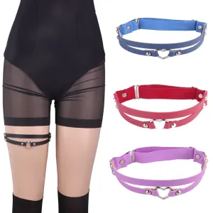 Punk Style Heart Shaped Elastic Leg Thigh Ring for Women