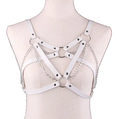 Women Sexy Harajuku O-ring PU Faux Leather Body Chain