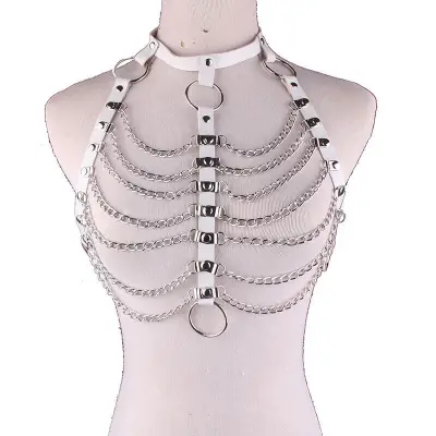 Women Sexy Multilayer Chain Design PU Body Chain