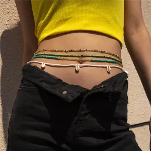 Women Bohemian Style Beads And Shell Decorative Waist Chain
