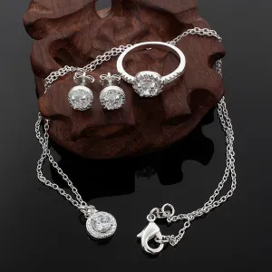 3pcs/set Women Fashion Rhinestone Decorate Jewelry Set