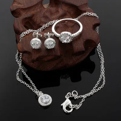 3pcs/set Women Fashion Rhinestone Decorate Jewelry Set