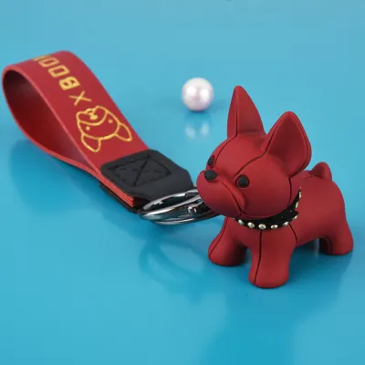 Fashion Shiba Inu Pendant PU Strap Keychain Unisex Metal Dog Keychain