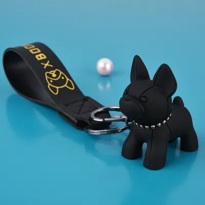 Fashion Shiba Inu Pendant PU Strap Keychain Unisex Metal Dog Keychain