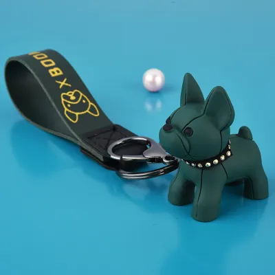 Fashion Shiba Inu Pendant PU Strap Keychain Unisex Metal Dog Keychain