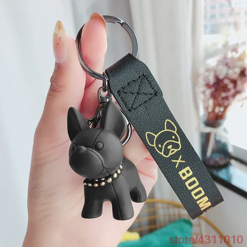 Fashion Shiba Inu Pendant PU Strap Keychain Unisex Metal Dog Keychain