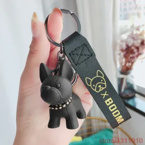 Fashion Shiba Inu Pendant PU Strap Keychain Unisex Metal Dog Keychain
