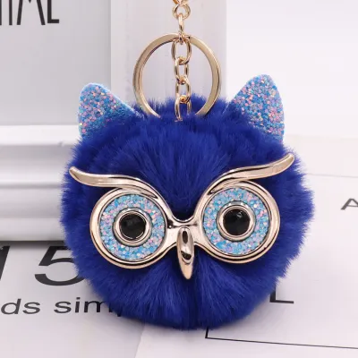 New Plush Owl Pompon Pendant Key Chain Unisex