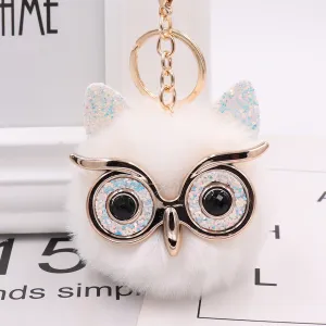 New Plush Owl Pompon Pendant Key Chain Unisex