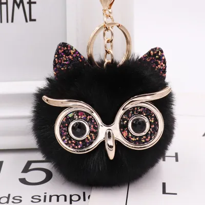 New Plush Owl Pompon Pendant Key Chain Unisex