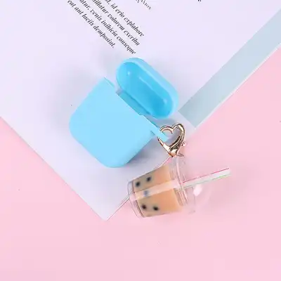 Women Cute Milky Tea Shaped Design Resin Metal Key Chain