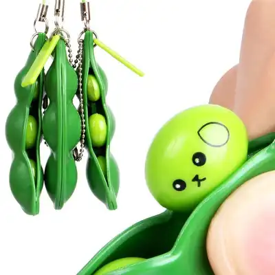 Unique Peas Shaped Design Plastic Key Chain