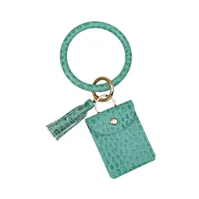 Women Unique Crocodile Print Purse Bracelet Key Chain