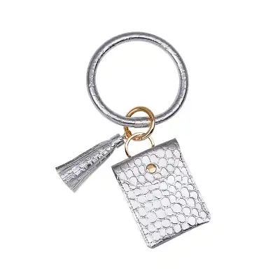 Women Unique Crocodile Print Purse Bracelet Key Chain