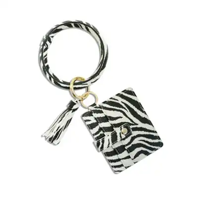 Women Simple Tassel Decorative Card Bag Bracelet Key Chain