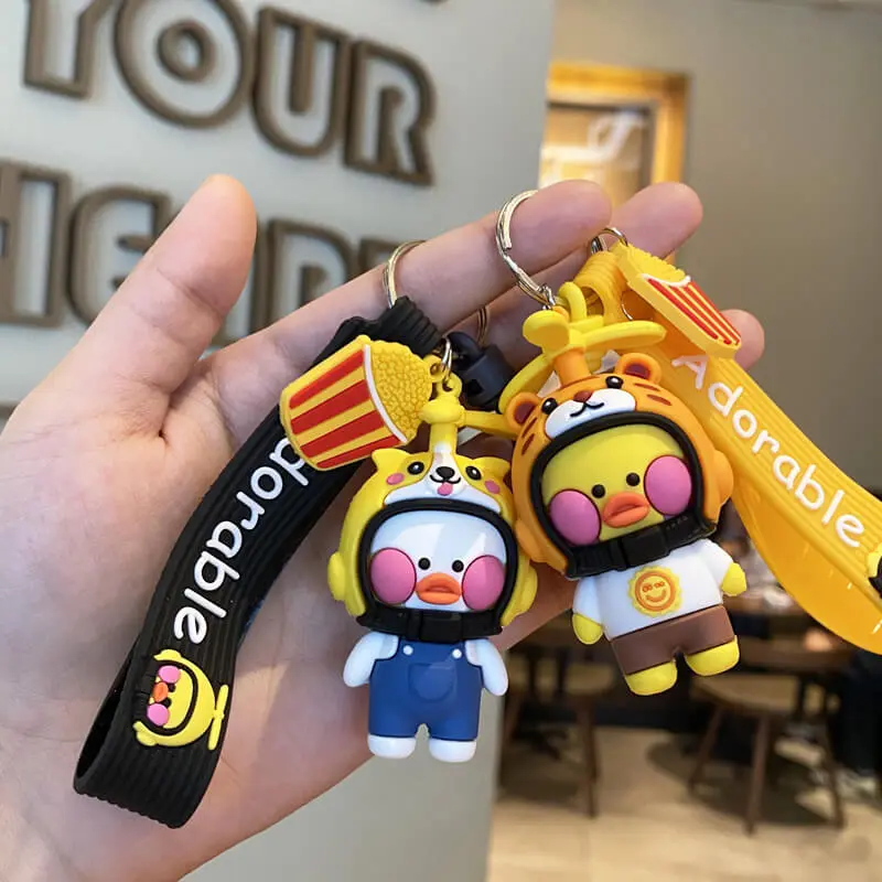 Cute Cartoon Duck Shaped Silicone Decorative Key Chain