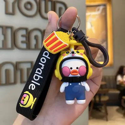 Cute Cartoon Duck Shaped Silicone Decorative Key Chain