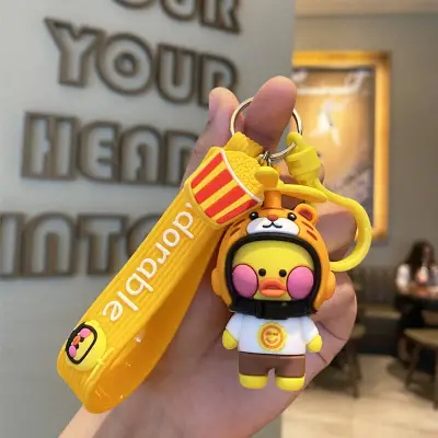 Cute Cartoon Duck Shaped Silicone Decorative Key Chain