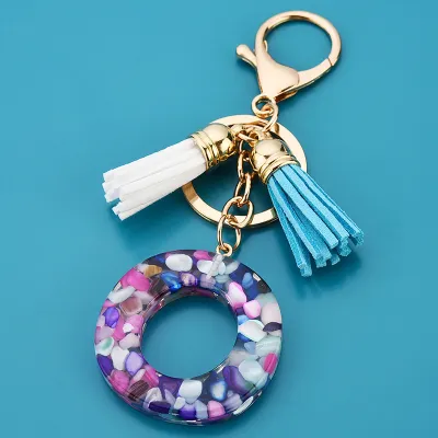 Women Fashion 26 Alphabet Letter Design Acrylic Key Chain Unisex