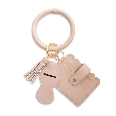 Simple Lipstick Bag And Card Bag Design Bracelet Key Chain With Tassel