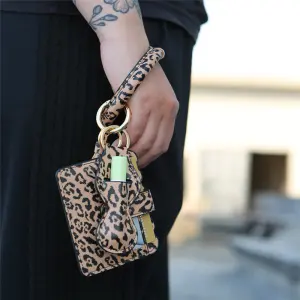 Simple Lipstick Bag And Card Bag Design Bracelet Key Chain With Tassel