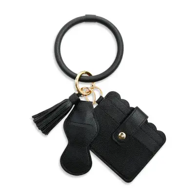 Simple Lipstick Bag And Card Bag Design Bracelet Key Chain With Tassel