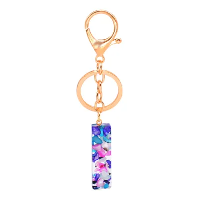Women Unisex 26 Alphabet Letter Epoxy Key Chain 4*4.5cm