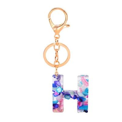Women Unisex 26 Alphabet Letter Epoxy Key Chain 4*4.5cm