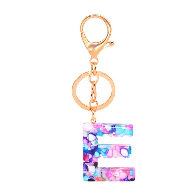 Women Unisex 26 Alphabet Letter Epoxy Key Chain 4*4.5cm