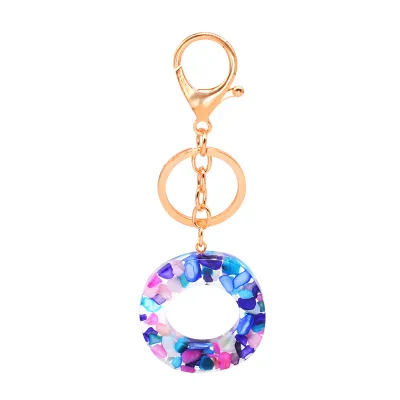 Women Unisex 26 Alphabet Letter Epoxy Key Chain 4*4.5cm