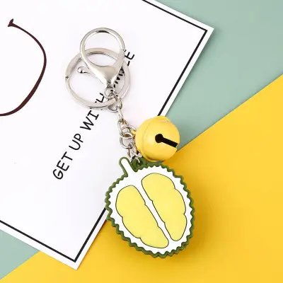 Cute Food Shaped Design Burger Fries Christmas Key Chain Metal Plastic Unisex