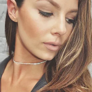 Shiny Rhinestone Geometric Choker Necklace