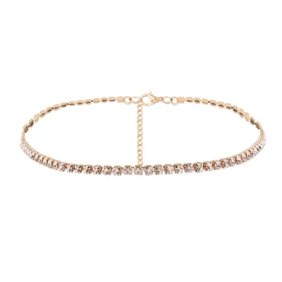 Shiny Rhinestone Geometric Choker Necklace