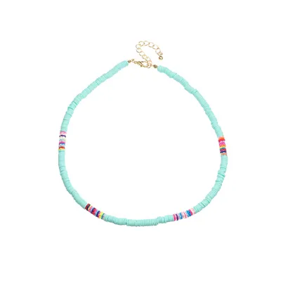 Boho Soft Pottery Colorful Double-layer Choker Necklace for Women