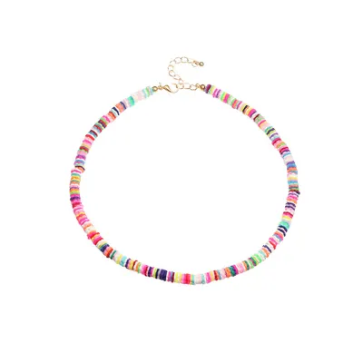 Boho Soft Pottery Colorful Double-layer Choker Necklace for Women