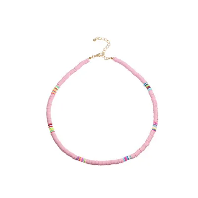 Boho Soft Pottery Colorful Double-layer Choker Necklace for Women