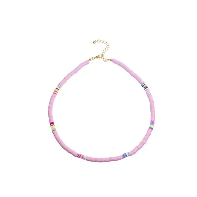 Boho Soft Pottery Colorful Double-layer Choker Necklace for Women